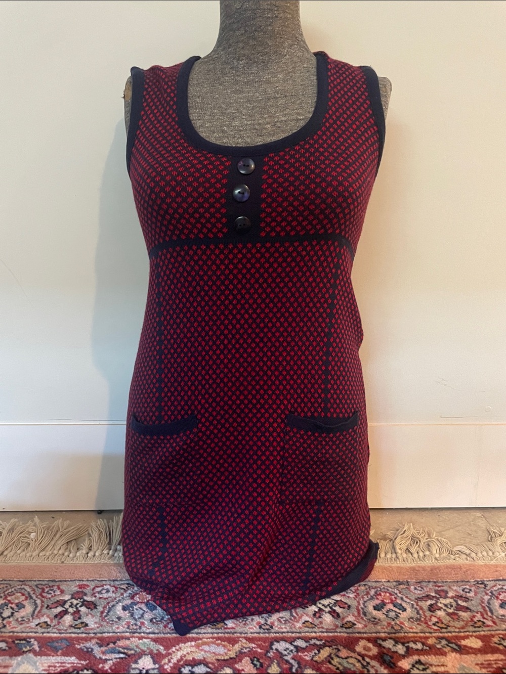 dELiA*s Red and Black Sleeveless SweaterTunic